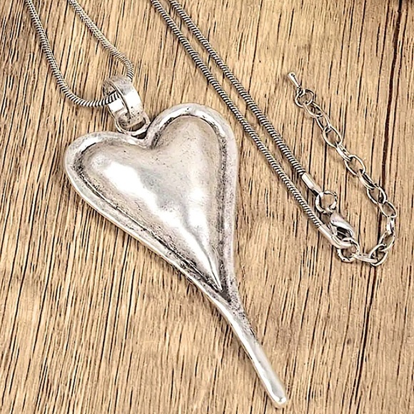 Vintage Heart Statement Pendant Necklace, Bohemian, Boho, Tribal - Picture 2 of 6